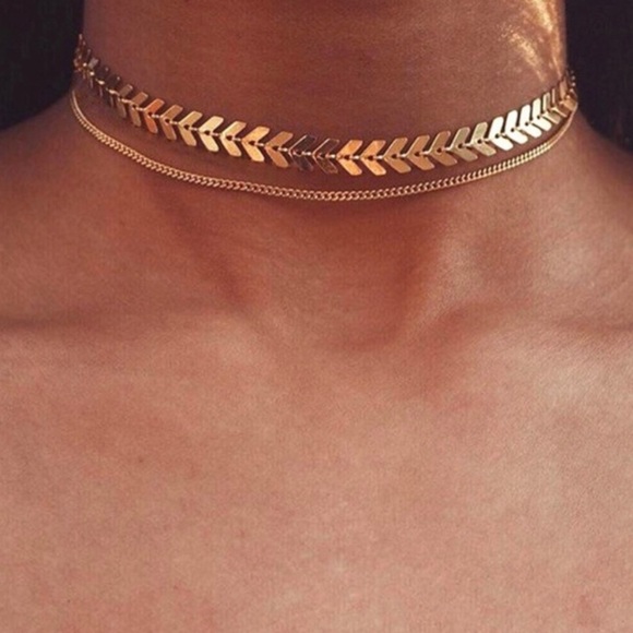 Jewelry - 🔺SALE🔺Boho Chic Chevron Choker Necklace in Gold